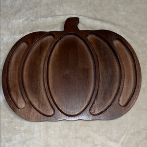 Wooden pumpkin serving board